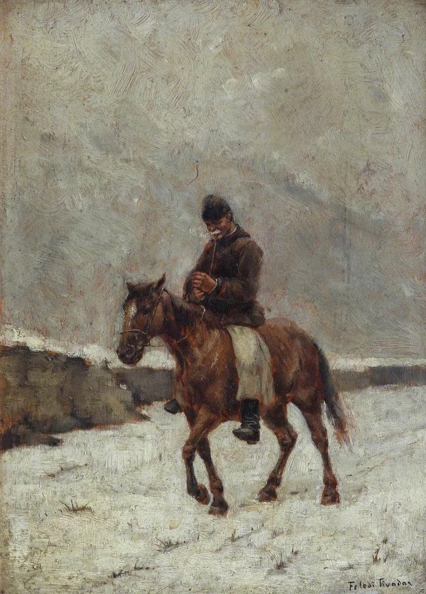 1852-Tivadar Feledi - Uomo a cavallo